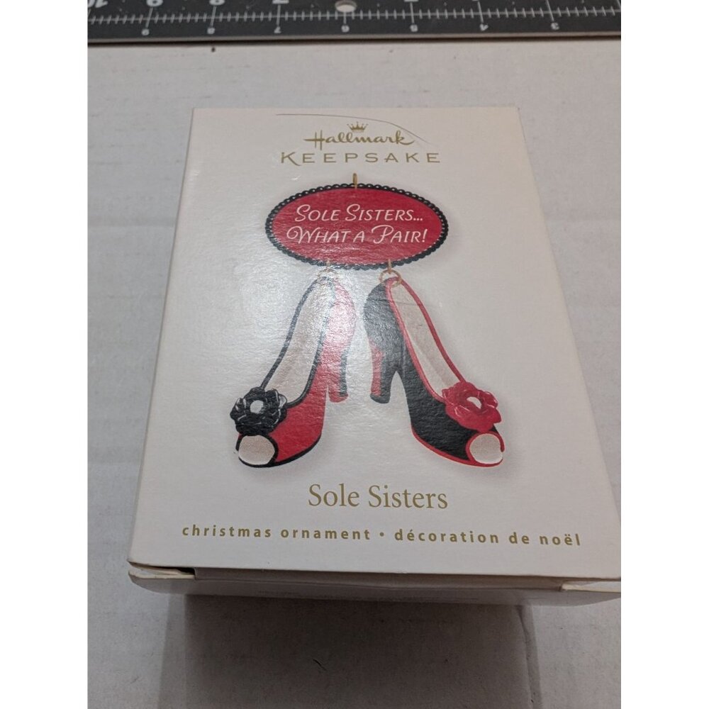 Hallmark Keepsake Sole Sisters Christmas Ornament 2010 Red Black High Heel Shoes